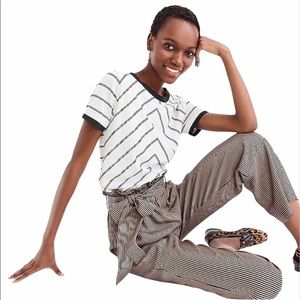 J CREW navy striped shirt